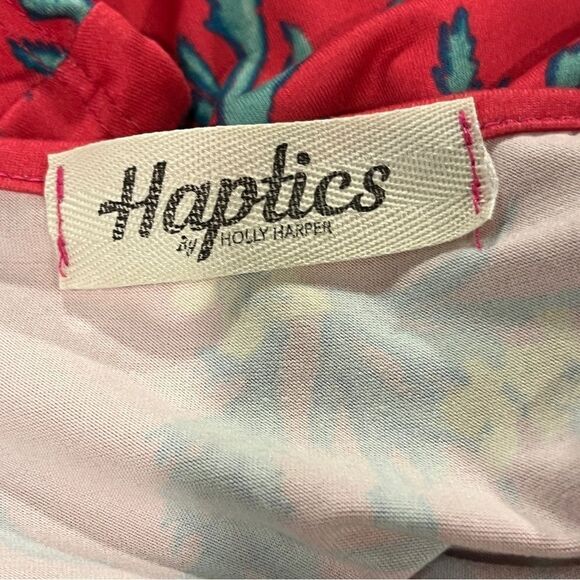 Floral bright pink fake Wrap short sleeve Dress size Small - Picture 9 of 13